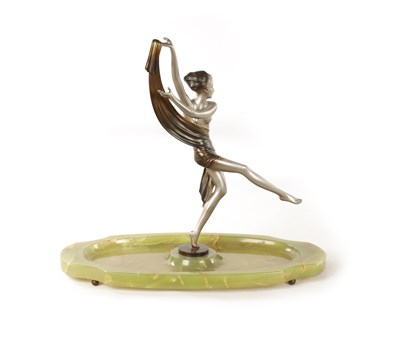 Lot 698 - JOSEF LORENZL. A FINE ART DECO COLD PAINTED BRONZE FIGURAL SCULPTURE