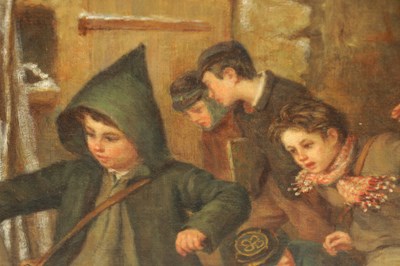 Lot 894 - PIERRE-EDOUARD FRERE (FRENCH, 1819-1886) OIL ON CANVAS 'PLAY TIME AFTER SCHOOL'