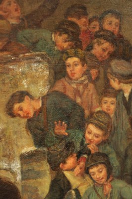 Lot 894 - PIERRE-EDOUARD FRERE (FRENCH, 1819-1886) OIL ON CANVAS 'PLAY TIME AFTER SCHOOL'