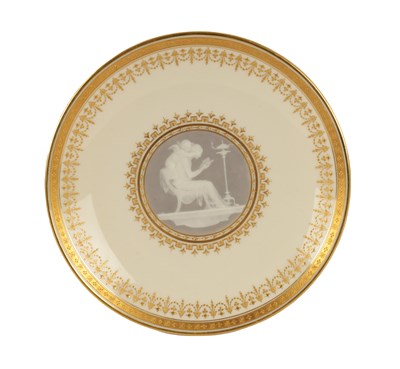 Lot 55 - A LATE 19TH CENTURY MINTON PATE-SUR-PATE CABINET PLATE SIGNED L SOLON