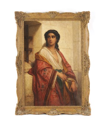 Lot 760 - POLYDORE BEAUFAUX (BELGIAN, 1829 - 1905) PRE-RAPHAELITE STYLE OIL ON CANVAS