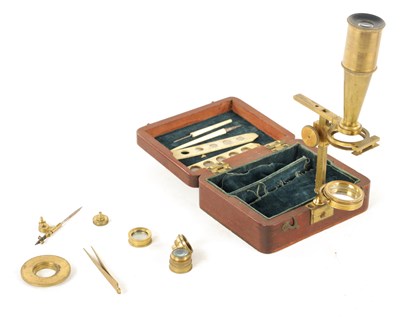 Lot 495 - CARY LONDON. AN EARLY 19TH CENTURY BRASS POCKET MICROSCOPE