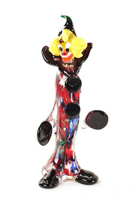 Lot 11 - A 20TH CENTURY MURANO VENETIAN GLASS CLOWN SCULPTURE