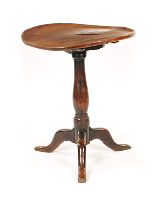 Lot 1198 - AN EARLY 18TH CENTURY PRIMITIVE ELM TRIPOD OCCASIONAL TABLE