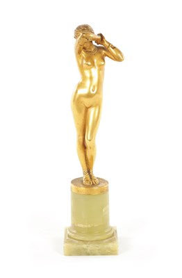Lot 686 - JEAN ALEXANDRE JOSEPH FALGUIERE (FRENCH, 1831-1900) - 'PHRYNE', A FIGURAL GILT BRONZE SCULPTURE