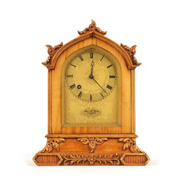 Lot 948 - JAMES McCABE, LONDON. NO. 2483. A SMALL MID 19TH CENTURY SATINWOOD FUSEE MANTEL CLOCK