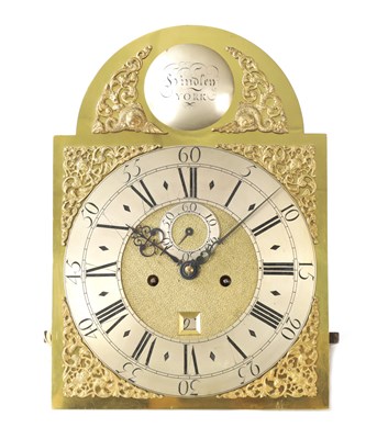 Lot 917 - HINDLEY, YORK. A GEORGE II EIGHT DAY LONGCASE CLOCK MOVEMENT