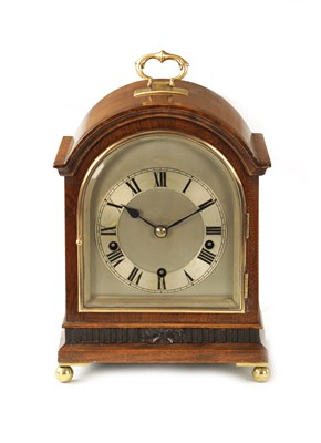 Lot 990 - A SMALL LATE 19TH CENTURY GERMAN QUARTER CHIMING MANTEL CLOCK