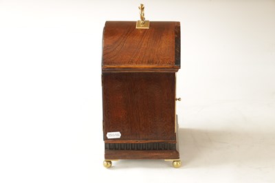 Lot 990 - A SMALL LATE 19TH CENTURY GERMAN QUARTER CHIMING MANTEL CLOCK