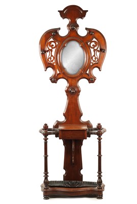 Lot 1199 - A WALNUT ART NOUVEAU HALL STAND