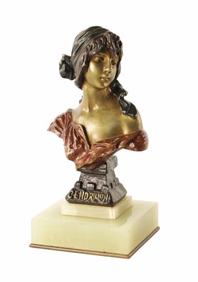 Lot 703 - AN ART NOUVEAU COLD PAINTED BRONZE BUST