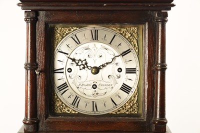 Lot 937 - RICHARD RESTELL, CROYDON. A 19TH CENTURY OAK MINIATURE THREE TRAIN LONGCASE CLOCK