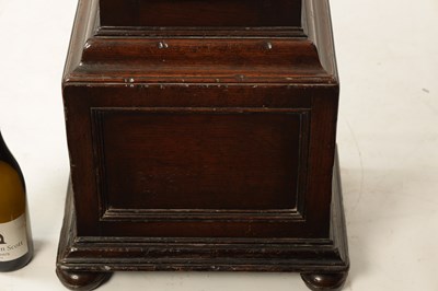 Lot 937 - RICHARD RESTELL, CROYDON. A 19TH CENTURY OAK MINIATURE THREE TRAIN LONGCASE CLOCK
