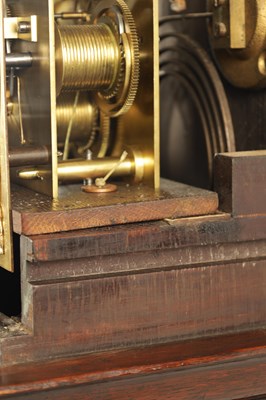 Lot 937 - RICHARD RESTELL, CROYDON. A 19TH CENTURY OAK MINIATURE THREE TRAIN LONGCASE CLOCK