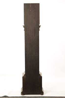 Lot 937 - RICHARD RESTELL, CROYDON. A 19TH CENTURY OAK MINIATURE THREE TRAIN LONGCASE CLOCK