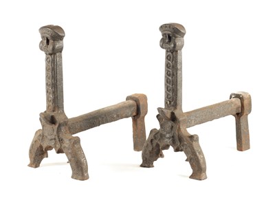 Lot 511 - A PAIR OF 16TH CENTURY ELIZABETHAN CAST IRON HEARTH DOGS