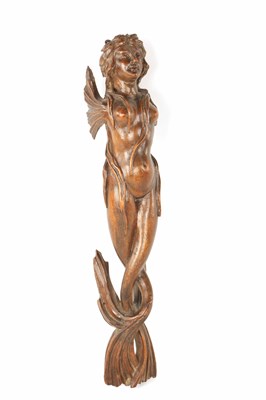 Lot 1138 - A 19TH CENTURY CARVED WALL MOUNTED MINIATURE FIGURE HEAD