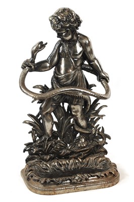 Lot 503 - A GOOD 19TH CENTURY COALBROOKDALE STYLE POLISHED CAST IRON STICK STAND