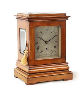 Lot 1007 - DENT, LONDON. A SMALL MAHOGANY FUSEE LIBRARY CLOCK