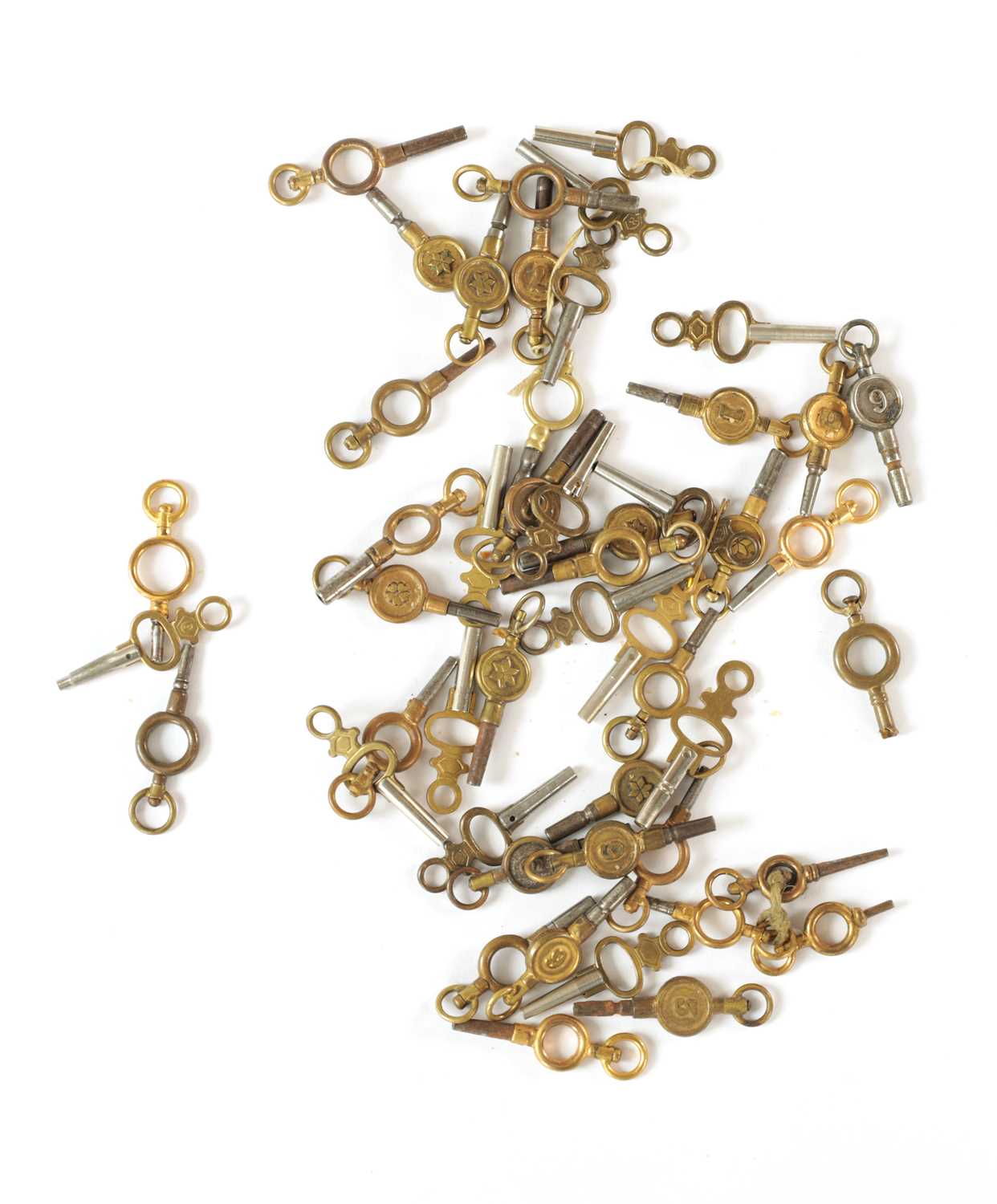 Lot 916 - A COLLECTION OF 50 POCKET WATCH KEYS