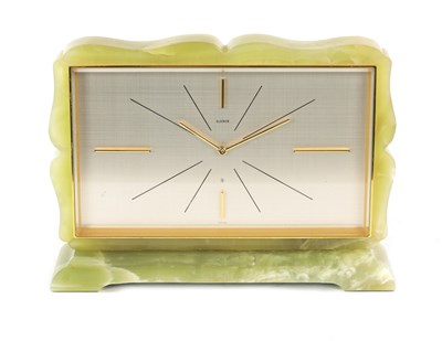 Lot 1024 - ELSINOR, A MID 20TH CENTURY ONYX CASED MANTEL CLOCK