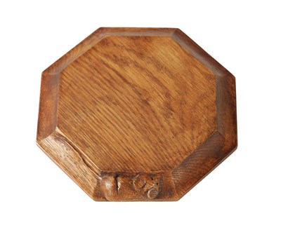 Lot 1096 - A ROBERT 'MOUSEMAN' THOMPSON OCTAGONAL OAK CHEESE BOARD