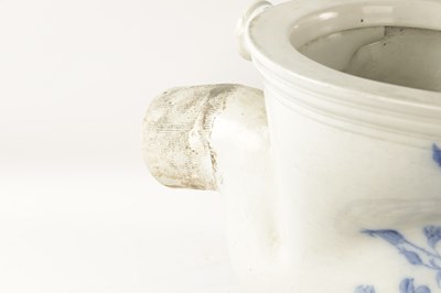 Lot 46 - A VICTORIAN BLUE AND WHITE PORCELAIN SANITAS 'WASH DOWN CLOSET' TOILET