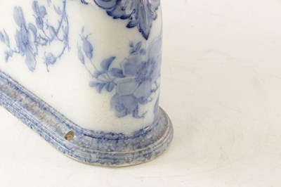 Lot 46 - A VICTORIAN BLUE AND WHITE PORCELAIN SANITAS 'WASH DOWN CLOSET' TOILET