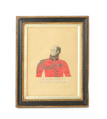 Lot 820 - A 19TH CENTURY COLLAGE HALF PORTRAIT OF PRINCE FREDERICK, DUKE OF YORK