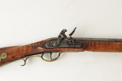 Lot 479 - AN EARLY 19TH CENTURY AMERICAN KENTUCKY FLINTLOCK RIFLE BY ARMSTRONG OF PHILADELPHIA