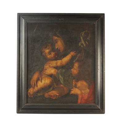 Lot 774 - AN INTERESTING 17TH / 18TH CENTURY OIL ON CANVAS MADONA AND CHILD