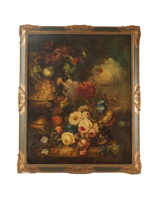 Lot 799 - AN 18TH / 19TH CENTURY DUTCH SCHOOL OIL ON CANVAS STILL LIFE