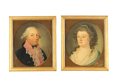 Lot 864 - A PAIR OF 18TH CENTURY PORTRAIT OIL ON CANVAS