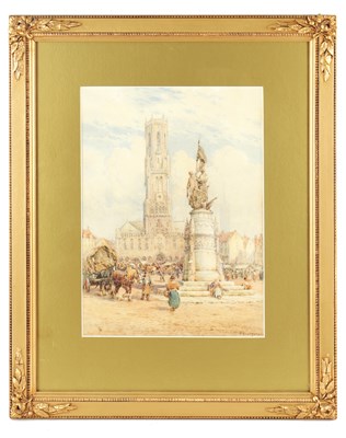 Lot 777 - WILLIAM WOODHOUSE (1857 - 1939) A WATERCOLOUR DEPICTING A CONTINENTAL TOWN SCENE