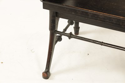 Lot 1202 - A LATE 19TH CENTURY AESTHETIC PERIOD EBONISED COUNTRY HOUSE WINDOW SEAT IN MANNER OF CHRISTOPHER DRESSER POSSIBLY BY CHUBB