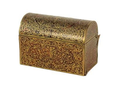 Lot 1164 - A 19TH CENTURY FRENCH TORTOISESHELL AND BOULLE WORK DOMED TOPPED CORRESPONDENCE BOX