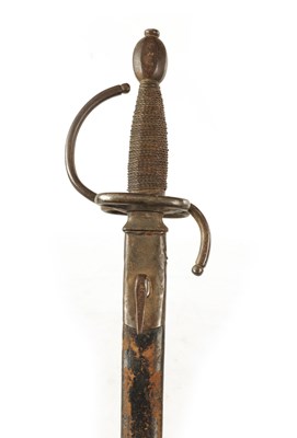 Lot 487 - A SWEPT HILT RAPIER WITH DOUBLE EDGE BLADE SIGNED AUG SCHNEIDER BERLIN IN A BLACK LEATHER