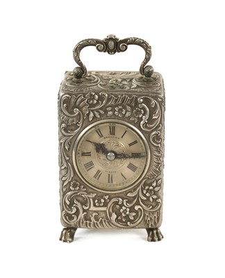 Lot 1013 - BREGUET, PARIS NO. 2559. A LATE 19TH CENTURY FRENCH SOLID SILVER REPEATING  CARRIAGE CLOCK IN ORIGINAL LEATHER CARRYING CASE