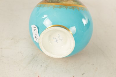 Lot 35 - A PAIR OF 19TH CENTURY FRENCH SERVES PORCELAIN VASES
