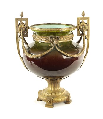 Lot 27 - AN IMPRESSIVE 19TH CENTURY FRENCH ORMOLU MOUNTED CERAMIC VASE