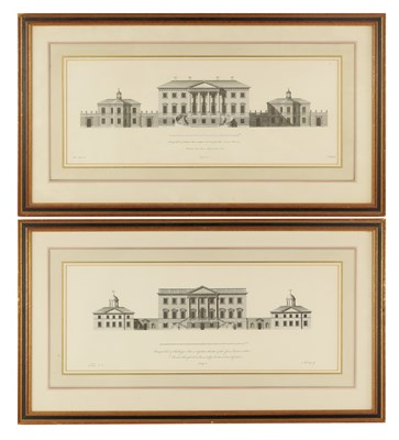 Lot 875 - A PAIR OF 19TH CENTURY ARCHITECTURAL ENGRAVINGS