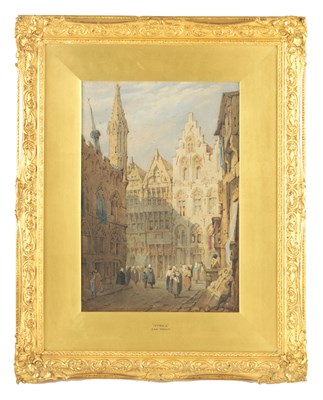 Lot 762 - SAMUEL PROUT (1783-1852) WATERCOLOUR TITLED “YPRES”