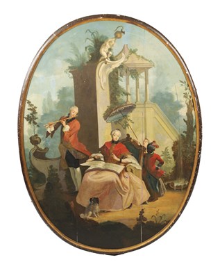 Lot 791 - AN 18TH CENTURY CONTINENTAL OVAL OIL ON BOARD