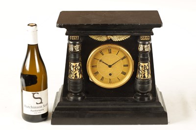 Lot 959 - BARRAUD & LUNDS, LONDON. AN ENGLISH REGENCY EGYPTIAN REVIVAL FUSEE MANTEL CLOCK