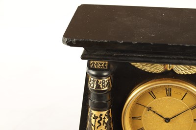 Lot 959 - BARRAUD & LUNDS, LONDON. AN ENGLISH REGENCY EGYPTIAN REVIVAL FUSEE MANTEL CLOCK