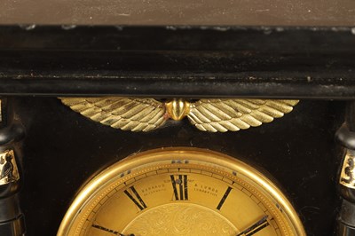 Lot 959 - BARRAUD & LUNDS, LONDON. AN ENGLISH REGENCY EGYPTIAN REVIVAL FUSEE MANTEL CLOCK