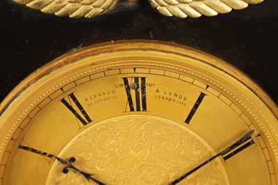 Lot 959 - BARRAUD & LUNDS, LONDON. AN ENGLISH REGENCY EGYPTIAN REVIVAL FUSEE MANTEL CLOCK