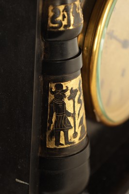 Lot 959 - BARRAUD & LUNDS, LONDON. AN ENGLISH REGENCY EGYPTIAN REVIVAL FUSEE MANTEL CLOCK