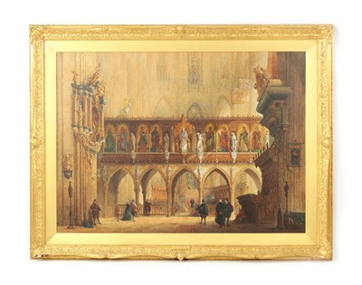 Lot 784 - SAMUEL READ (1815-1883) A LARGE INTERIOR WATERCOLOUR