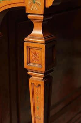 Lot 1329 - A FINE EXHIBITION QUALITY OVERSIZED 19TH CENTURY PAINTED SATINWOOD POP-UP PIANO TOP DAVENPORT ATTRIBUTED TO WRIGHT AND MANSFIELD